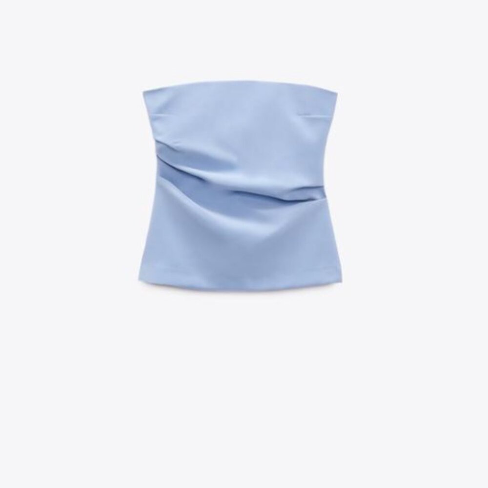 Zara strapless corset top in baby blue sz XS